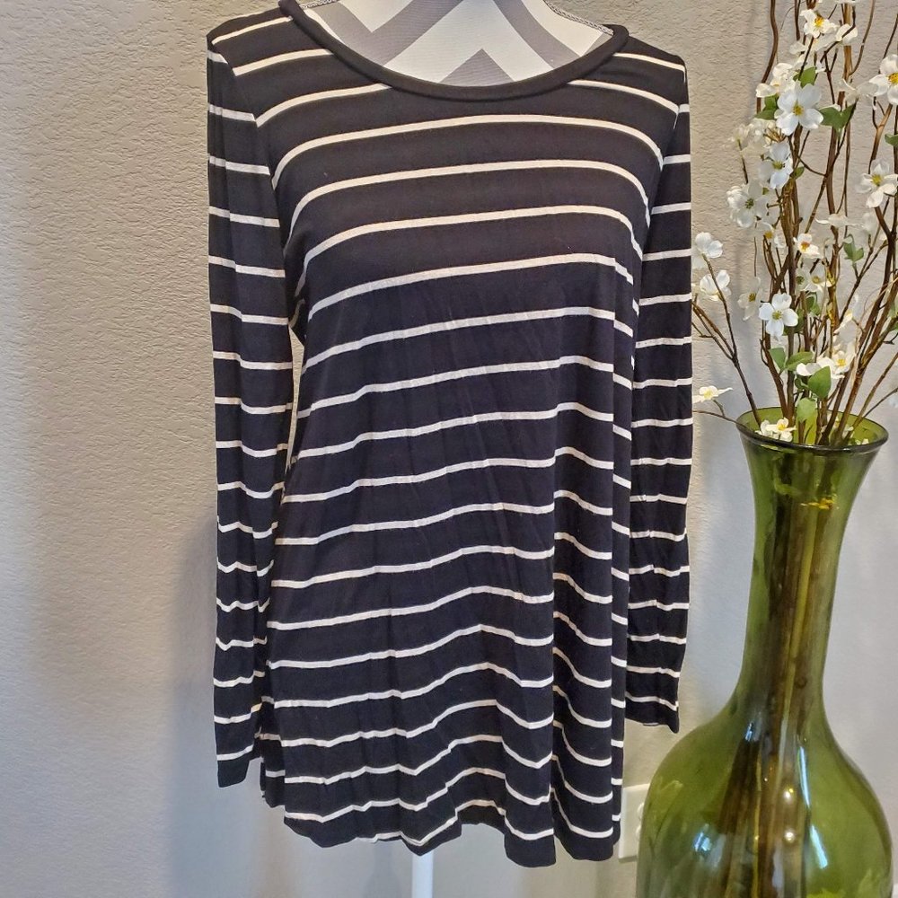 Motherhood Maternity Black & Cream Striped Shirt